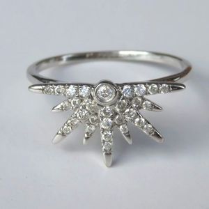 Artisan 14K White Gold Diamond Half-Star Ring
